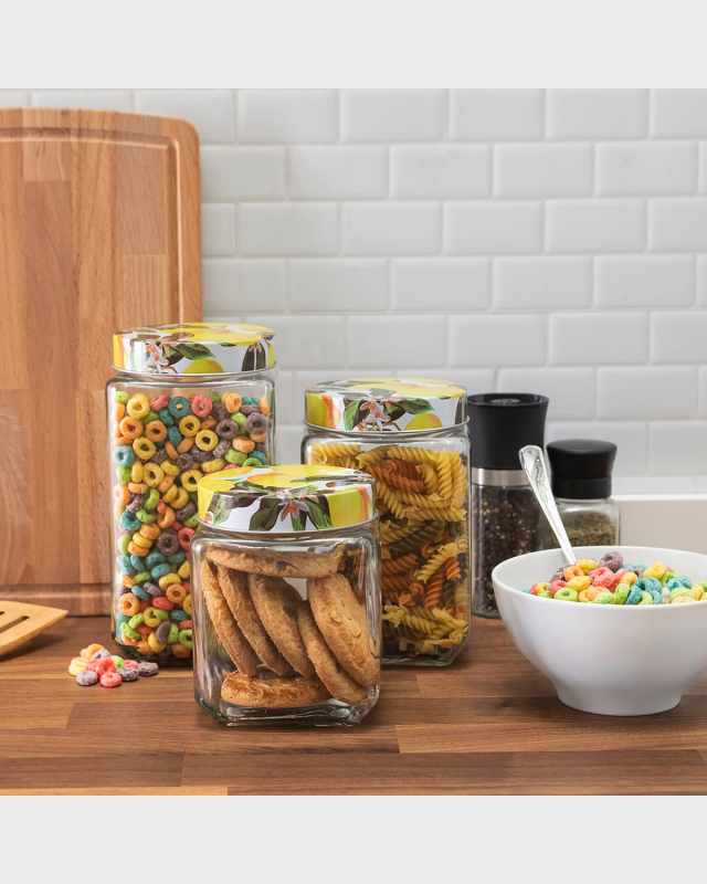 Meyer Lemons Square Glass Jars, Set of 3